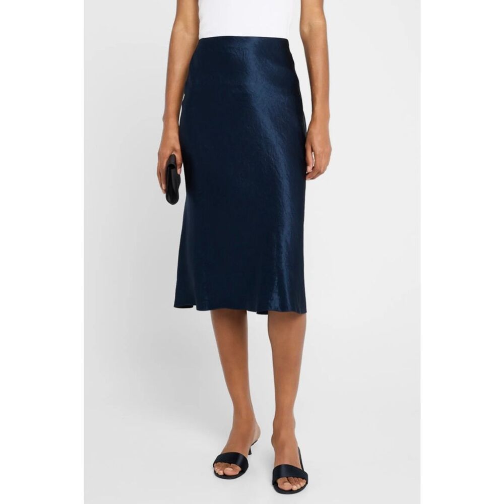 Vince Navy Midi Skirt